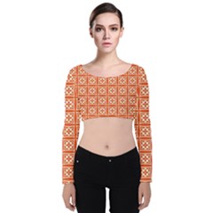 Df Union Valenti Velvet Long Sleeve Crop Top by deformigo