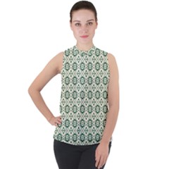 Df Agnosia Velis Mock Neck Chiffon Sleeveless Top by deformigo