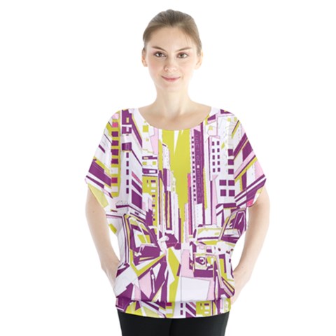 City Street Batwing Chiffon Blouse by mccallacoulture