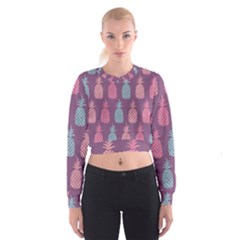 Pineapple Wallpaper Pattern 1462307008mhe Cropped Sweatshirt by Sobalvarro