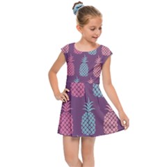 Pineapple Wallpaper Pattern 1462307008mhe Kids  Cap Sleeve Dress