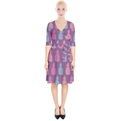 Pineapple Wallpaper Pattern 1462307008mhe Wrap Up Cocktail Dress