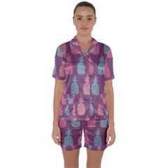 Pineapple Wallpaper Pattern 1462307008mhe Satin Short Sleeve Pyjamas Set by Sobalvarro