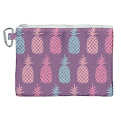 Pineapple Wallpaper Pattern 1462307008mhe Canvas Cosmetic Bag (xl) by Sobalvarro