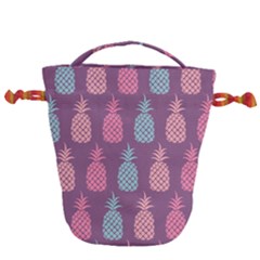 Pineapple Wallpaper Pattern 1462307008mhe Drawstring Bucket Bag by Sobalvarro