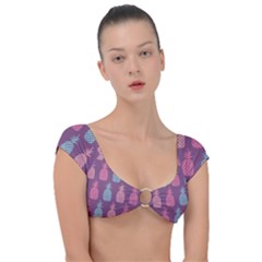 Pineapple Wallpaper Pattern 1462307008mhe Cap Sleeve Ring Bikini Top