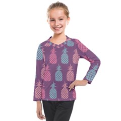 Pineapple Wallpaper Pattern 1462307008mhe Kids  Long Mesh Tee