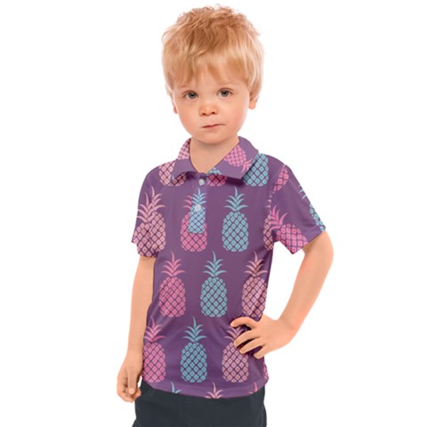 Pineapple Wallpaper Pattern 1462307008mhe Kids  Polo Tee by Sobalvarro