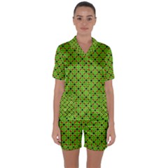 Texture Seamless Christmas Satin Short Sleeve Pyjamas Set by HermanTelo