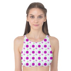 Background Flowers Multicolor Purple Tank Bikini Top by HermanTelo