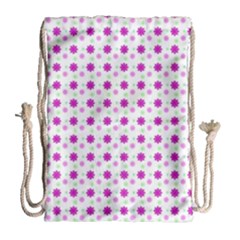 Background Flowers Multicolor Purple Drawstring Bag (large) by HermanTelo