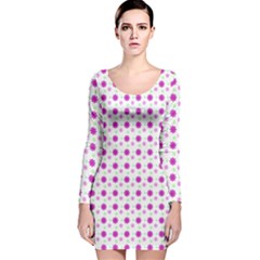 Background Flowers Multicolor Purple Long Sleeve Velvet Bodycon Dress