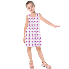 Background Flowers Multicolor Purple Kids  Sleeveless Dress