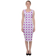 Background Flowers Multicolor Purple Sleeveless Pencil Dress by HermanTelo