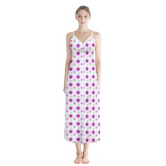 Background Flowers Multicolor Purple Button Up Chiffon Maxi Dress