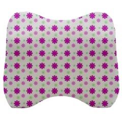 Background Flowers Multicolor Purple Velour Head Support Cushion by HermanTelo