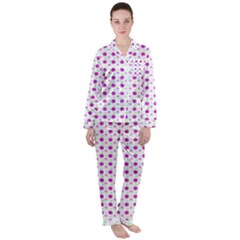 Background Flowers Multicolor Purple Satin Long Sleeve Pyjamas Set by HermanTelo