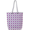 Background Flowers Multicolor Purple Full Print Rope Handle Tote (Small) View1