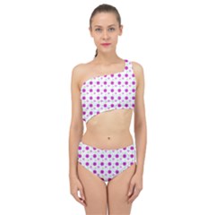 Background Flowers Multicolor Purple Spliced Up Two Piece Swimsuit