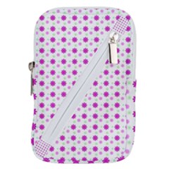 Background Flowers Multicolor Purple Belt Pouch Bag (large) by HermanTelo