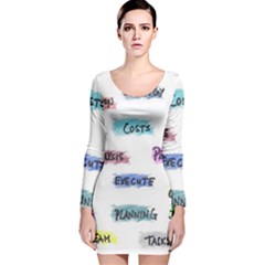 Strategy Communication Long Sleeve Velvet Bodycon Dress