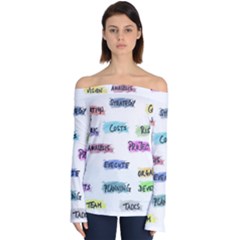 Strategy Communication Off Shoulder Long Sleeve Top by HermanTelo