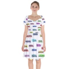 Strategy Communication Short Sleeve Bardot Dress by HermanTelo