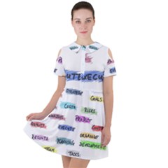 Strategy Communication Short Sleeve Shoulder Cut Out Dress 