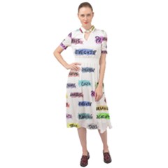 Strategy Communication Keyhole Neckline Chiffon Dress