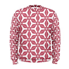 White Red Flowers Texture Men s Sweatshirt