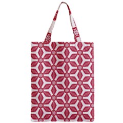 White Red Flowers Texture Zipper Classic Tote Bag