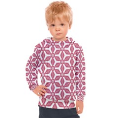 White Red Flowers Texture Kids  Hooded Pullover