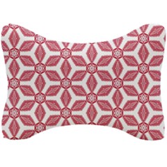 White Red Flowers Texture Seat Head Rest Cushion