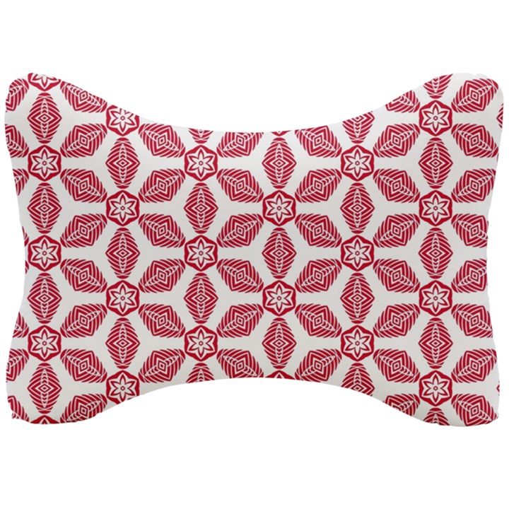 White Red Flowers Texture Seat Head Rest Cushion