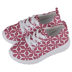 White Red Flowers Texture Kids  Lightweight Sports Shoes by HermanTelo