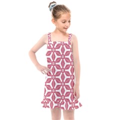 White Red Flowers Texture Kids  Overall Dress by HermanTelo