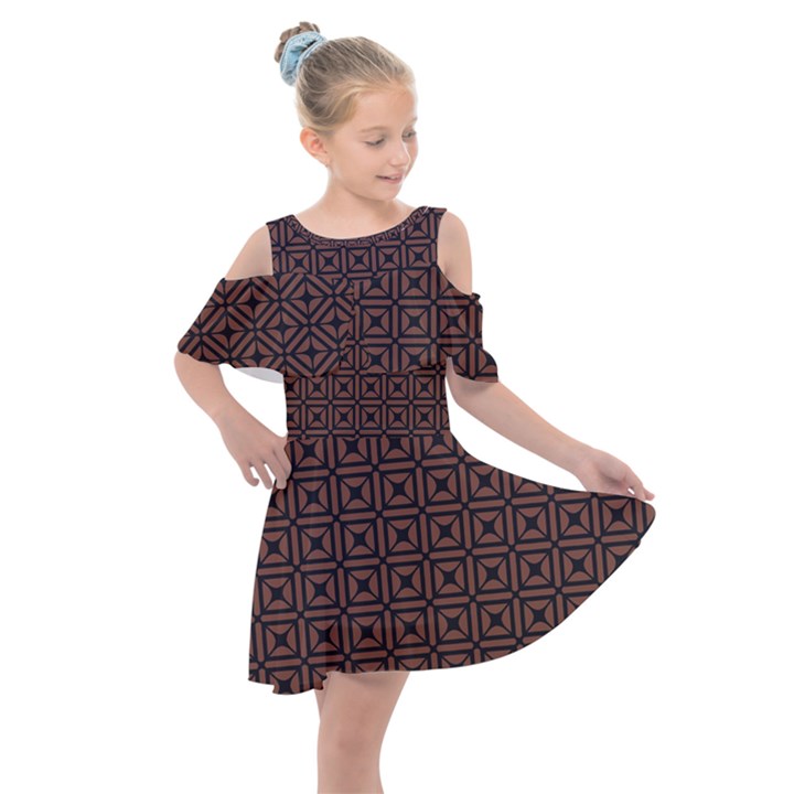 DF Taurus Chocorree Kids  Shoulder Cutout Chiffon Dress