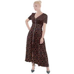 Df Taurus Chocorree Button Up Short Sleeve Maxi Dress