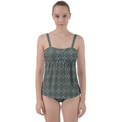 Df Rikky Frugal Twist Front Tankini Set by deformigo