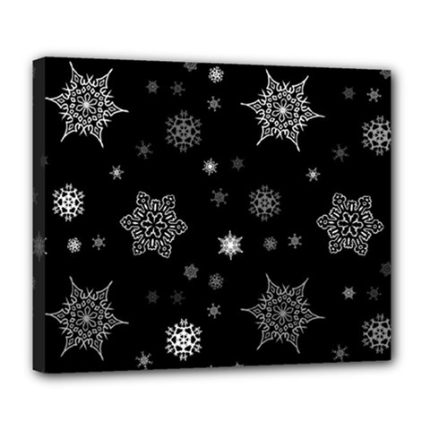 Christmas Snowflake Seamless Pattern With Tiled Falling Snow Deluxe Canvas 24  X 20  (stretched) by Vaneshart