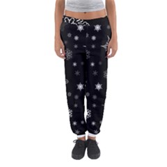 Christmas Snowflake Seamless Pattern With Tiled Falling Snow Women s Jogger Sweatpants by Vaneshart