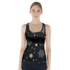 Christmas Snowflake Seamless Pattern With Tiled Falling Snow Racer Back Sports Top by Vaneshart