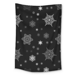 Christmas Snowflake Seamless Pattern With Tiled Falling Snow Large Tapestry by Vaneshart