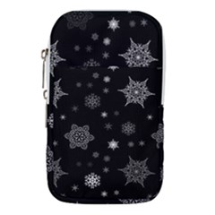 Christmas Snowflake Seamless Pattern With Tiled Falling Snow Waist Pouch (large) by Vaneshart