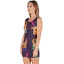 Funny Christmas Pattern With Reindeers Bodycon Dress View2