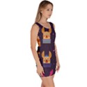 Funny Christmas Pattern With Reindeers Bodycon Dress View3