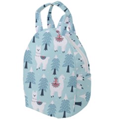 Christmas Tree Cute Lama With Gift Boxes Seamless Pattern Travel Backpacks by Vaneshart