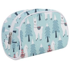 Christmas Tree Cute Lama With Gift Boxes Seamless Pattern Makeup Case (medium) by Vaneshart