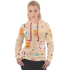 Funny Christmas Pattern Background Women s Overhead Hoodie