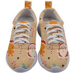 Funny Christmas Pattern Background Kids Athletic Shoes by Vaneshart